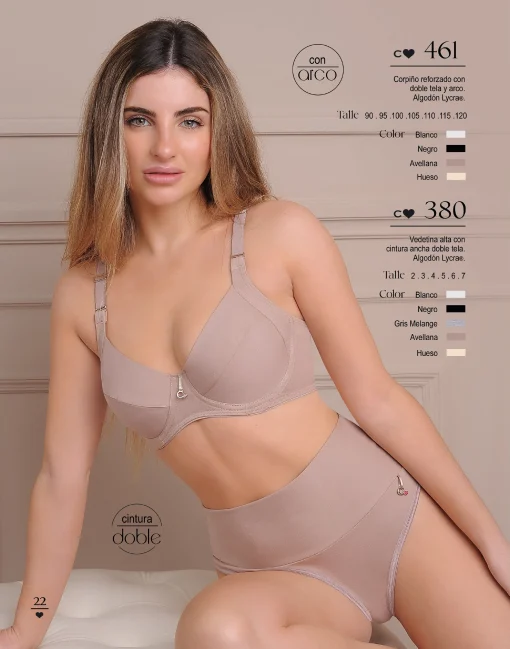 Codigo: 380 -- coramina lenceria -- Vedetina alta con cintura ancha doble tela. Algodon lycra. - Image 3