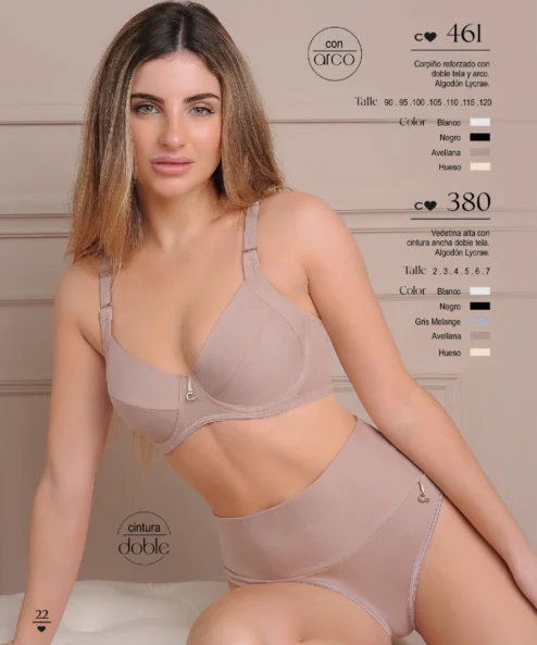 Codigo: 461 -- coramina lenceria -- Corpiño reforzado con doble tela y arco. Algodon lycra.