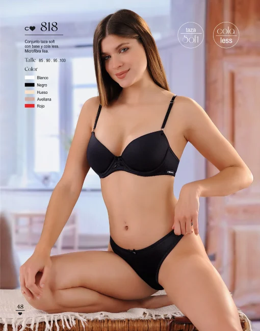 Codigo: 818 -- coramina lenceria -- Conjunto taza soft con base y cola less. Microfibra lisa.