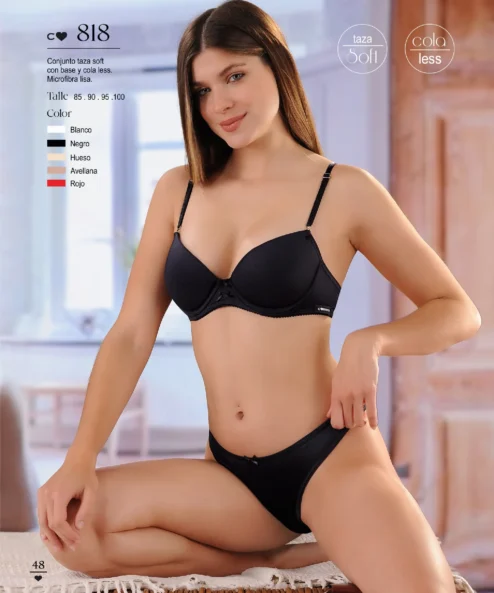 Codigo: 818 -- coramina lenceria -- Conjunto taza soft con base y cola less. Microfibra lisa.