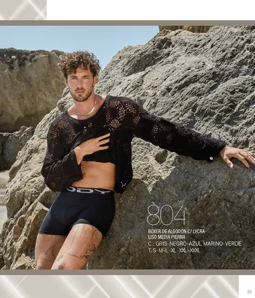 Codigo: 804 -- boxer lody -- Boxer de algodon con lycra liso media pierna