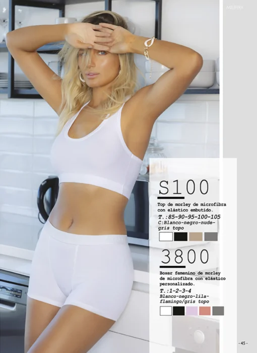 Codigo: 3800 -- melifera lenceria -- Boxer femenino de morley de microfibra - Image 2