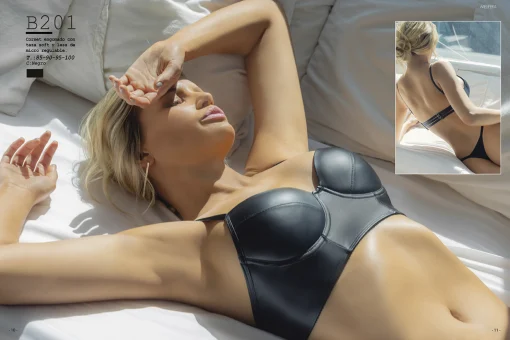 Codigo: B201 -- melifera lenceria -- Corset Soft Engomado C/Colaless de Microfibra Regulable