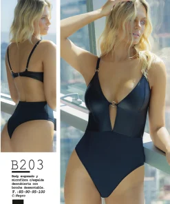 Codigo: B203 -- melifera lenceria -- Body Engomado con Microfibra con Broche