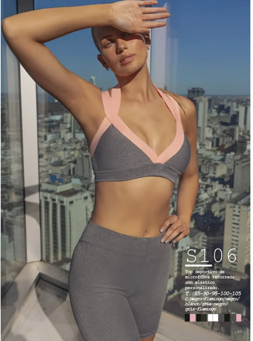 Codigo: S106 -- melifera lenceria -- Top deportivo de microfibra reforzada con elasticos personalizados