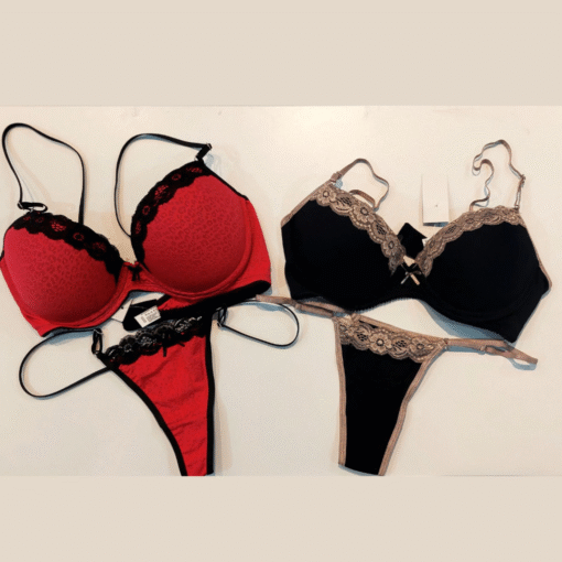 Código: 19 -- Natubel -- Conjunto taza soft de mesh y puntilla con colaless regulable