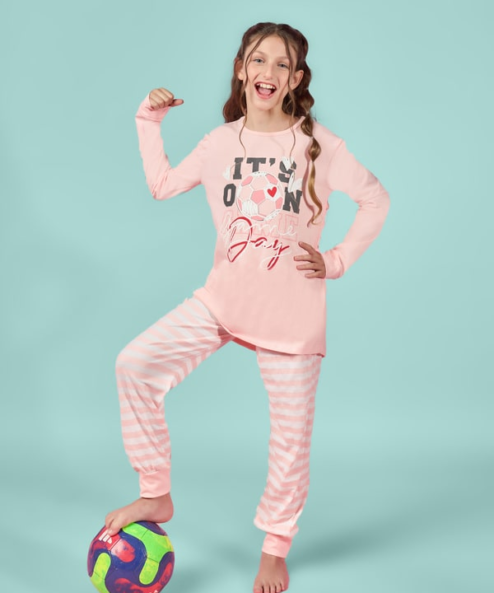 Código: 25950 -- Lencatex -- Pijama de jersey con estampa que brilla en la oscuridad