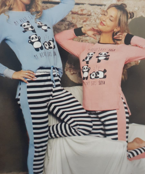 Código: 23353 -- Lencatex -- Pijama de jersey linea Panda