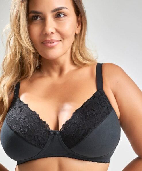 Código: 1013 -- Tiento -- Soutien confort taza doble sin arco de algodón lycra y puntilla