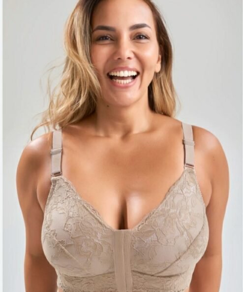 Código: 1300 -- Tiento -- Soutien confort taza doble sin arco de algodón lycra y puntilla con acceso delantero