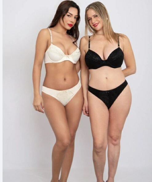 NATUBEL 21 - Conjunto taza soft algodón y lycra con puntilla con less