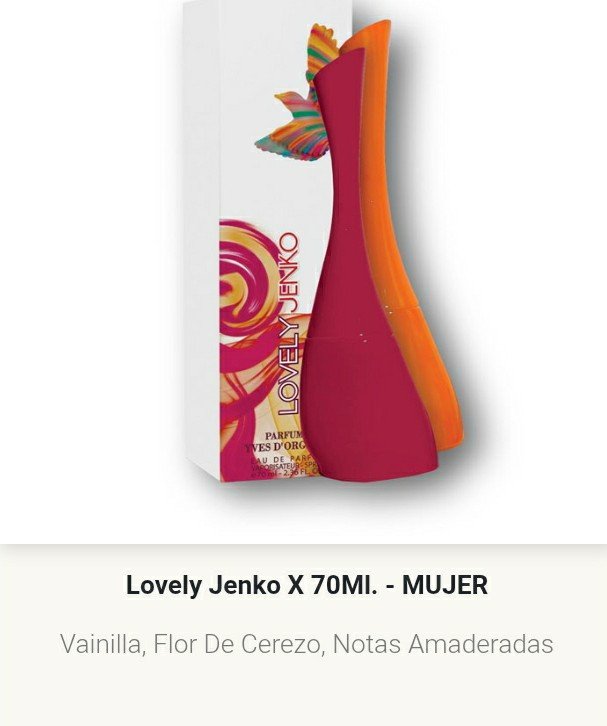 Artículo 1017 - Lovely Jenko 70 ml. mujer