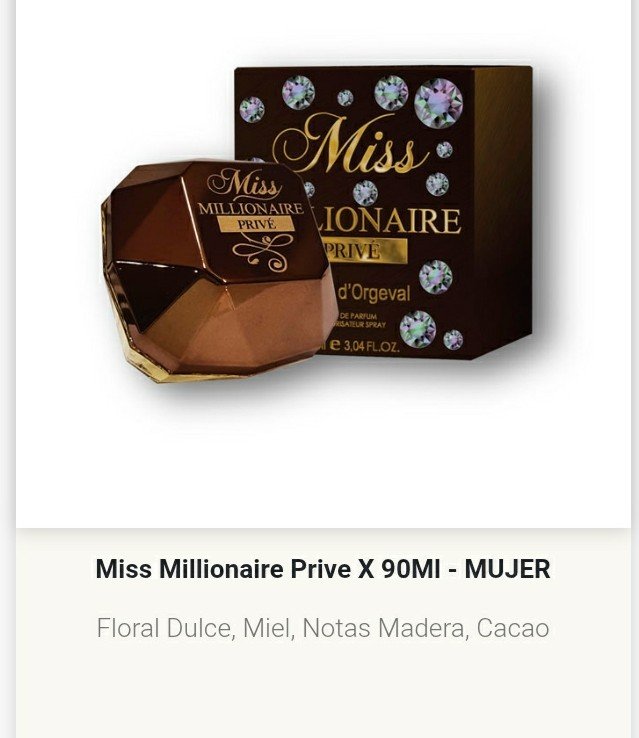 Artículo 1021 - Miss Millionaire Prive 90 ml. mujer