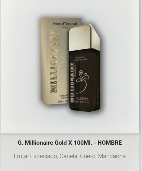 Artículo 1023 - G Millionaire Gold 100 ml. hombre