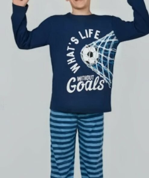 LENCATEX 25960 - Pijama de jersey manga larga estampado brilla