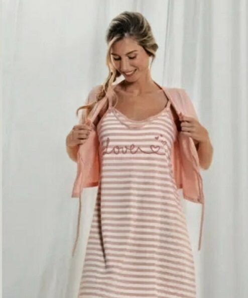 LENCATEX 24211 - Camisón maternal con mañanita.