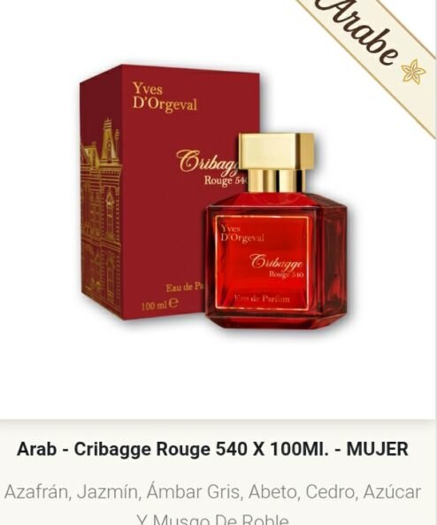 Artículo 1026 - Árabe Cribagge Rouge 540 x 100 ml. mujer