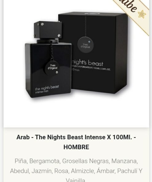 Artículo 2033 - Árabe The Nights Beast Intense x 100 ml. hombre