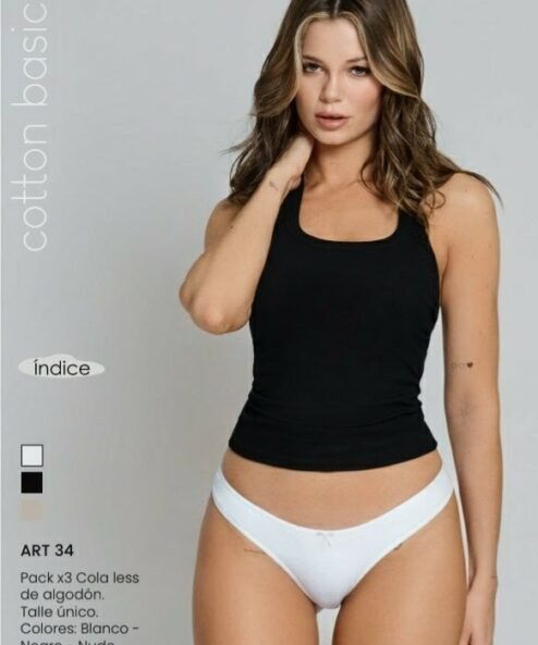 KAURY INTIMATES 34 - Pack x 3 Cola less de algodón.