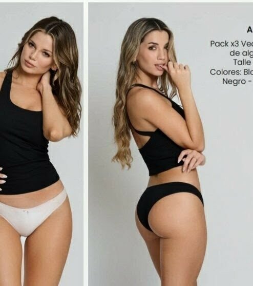 KAURY INTIMATES 35 - Pack por tres vedetinas de algodón y lycra.