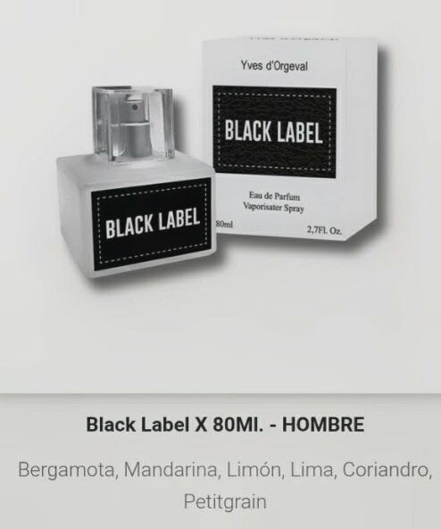 Artículo 2035 - Black Label x 80 ml. hombre.